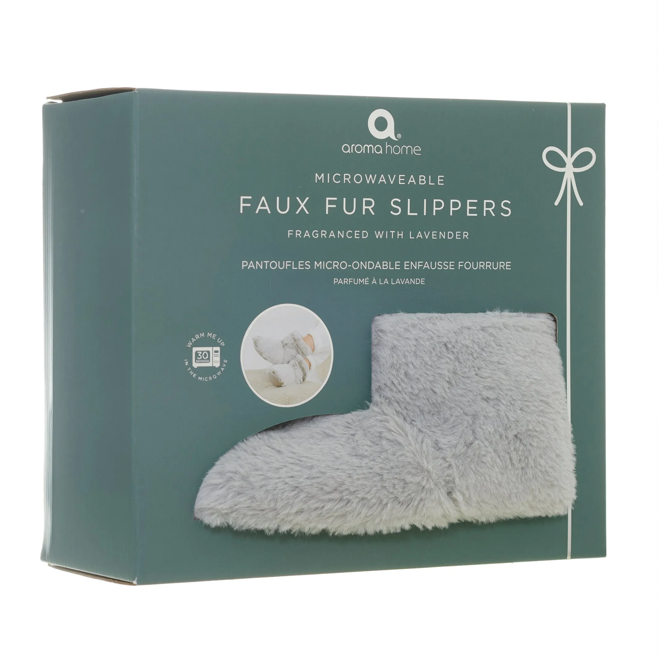 Faux Fur Slipper Boots - Grey