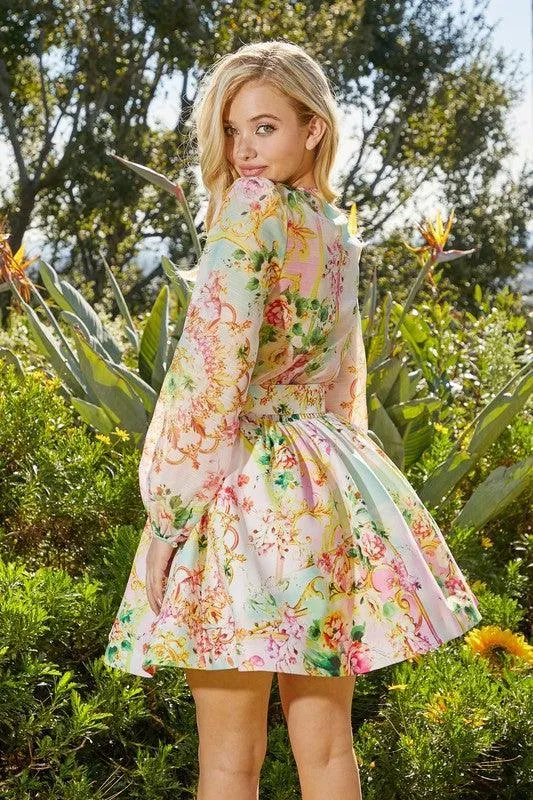 Flower Print Chic and Charming Outfit Skirt Set