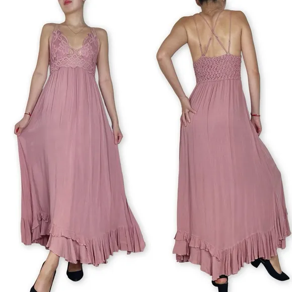 Free People FP One Adella Maxi Slip Dress Size XS