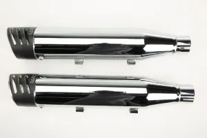 Freedom Performance HD00321 3 1/4in. Racing Slip-Ons - Chrome/Black Tips