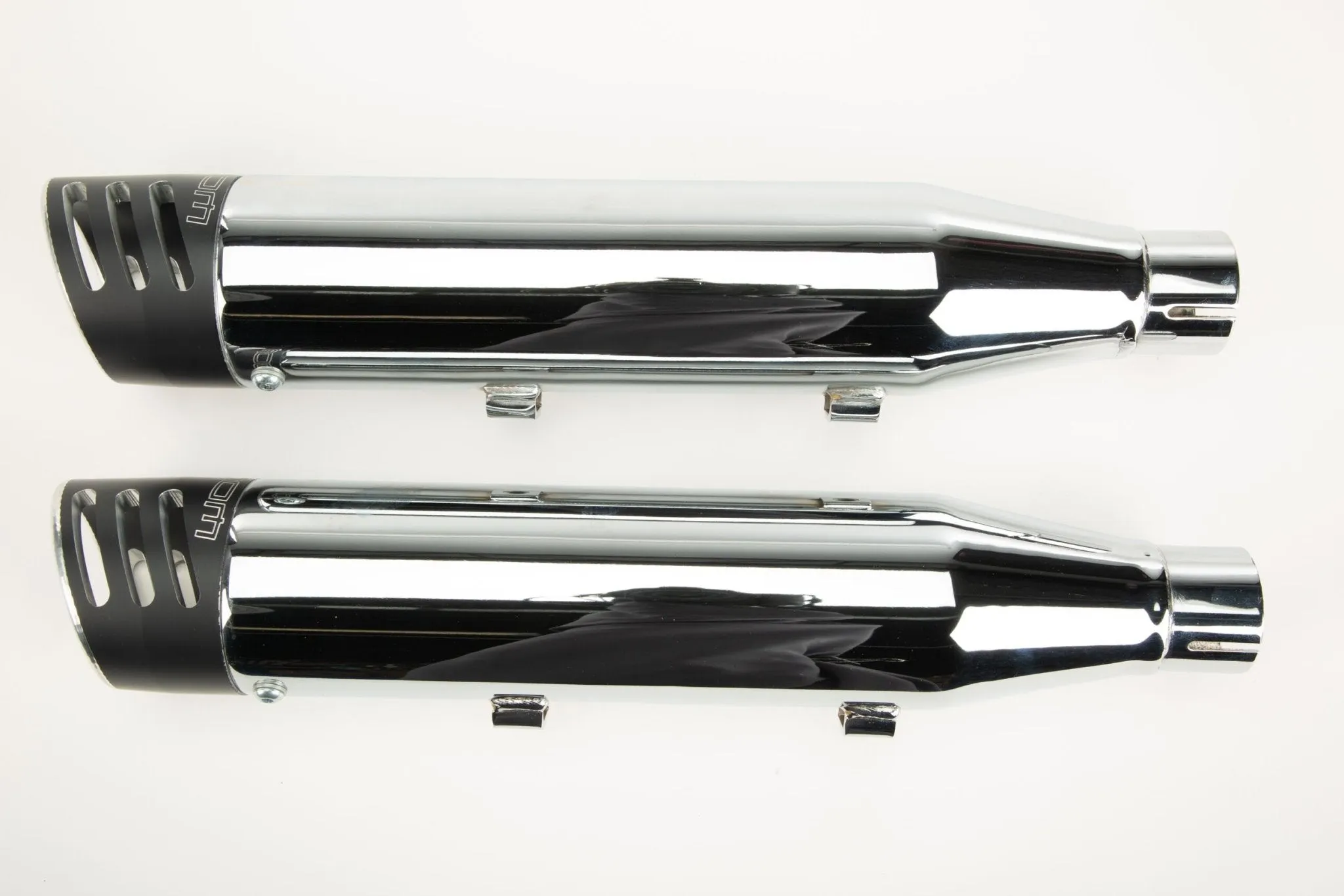 Freedom Performance HD00321 3 1/4in. Racing Slip-Ons - Chrome/Black Tips