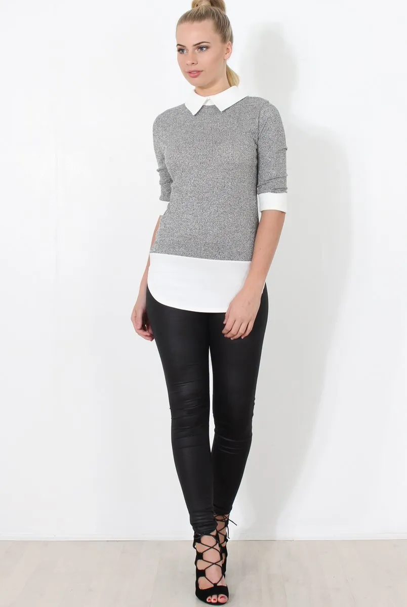 Grey Panel Top - Jessey