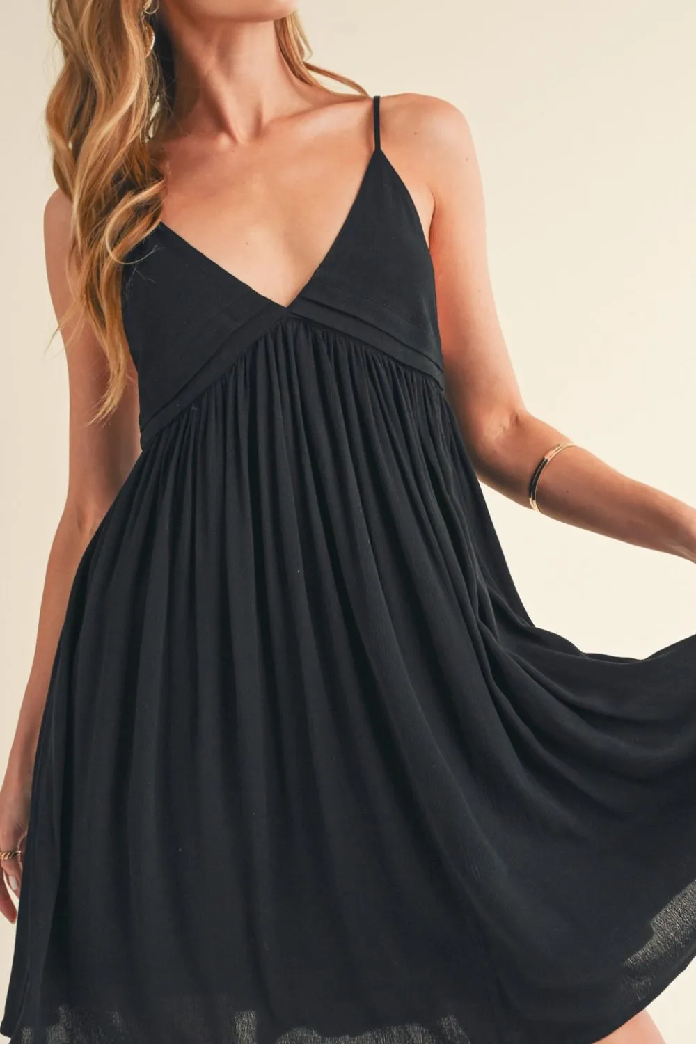 Hazel Blues® |  Aemi   Co Ruched Plunge Mini Cami Dress