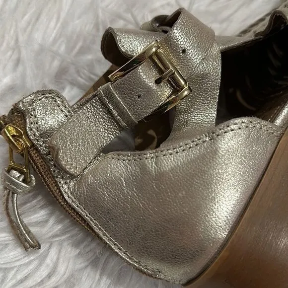 House of Harlow 1960 Metallic Delaney Huarache Cutout Bootie Sz 37