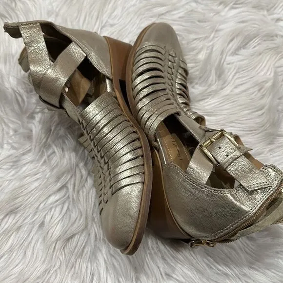 House of Harlow 1960 Metallic Delaney Huarache Cutout Bootie Sz 37
