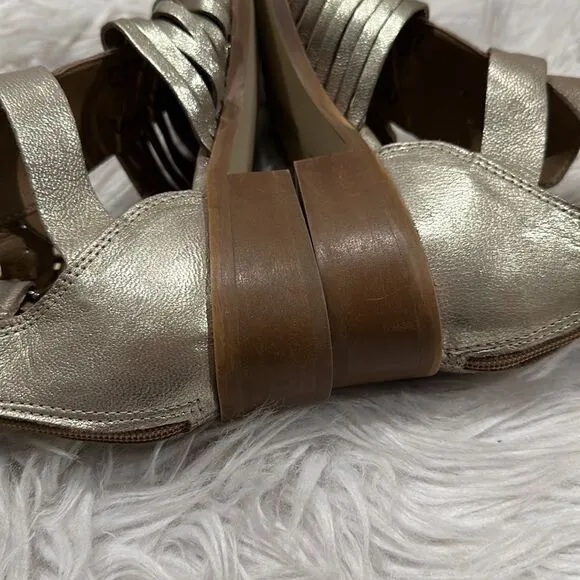 House of Harlow 1960 Metallic Delaney Huarache Cutout Bootie Sz 37