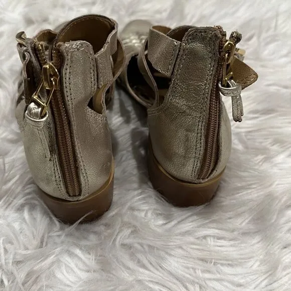 House of Harlow 1960 Metallic Delaney Huarache Cutout Bootie Sz 37