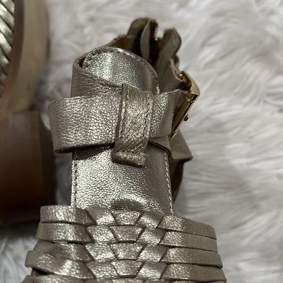 House of Harlow 1960 Metallic Delaney Huarache Cutout Bootie Sz 37