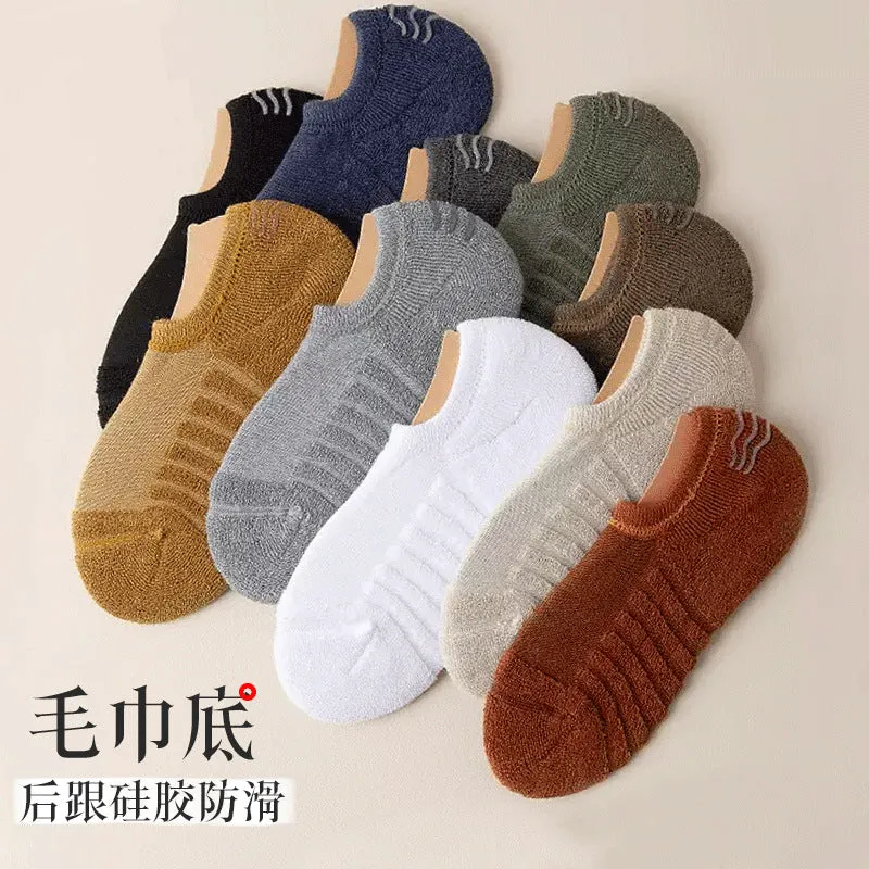 INSTOCK-Men's thickened velvet boat socks