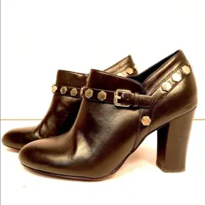 ISOLA STUDDED LEATHER BOOTIE IN BLACK SIZE 6