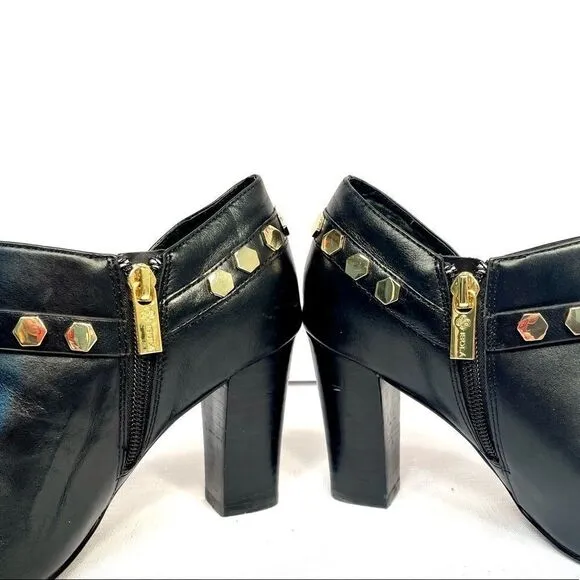 ISOLA STUDDED LEATHER BOOTIE IN BLACK SIZE 6