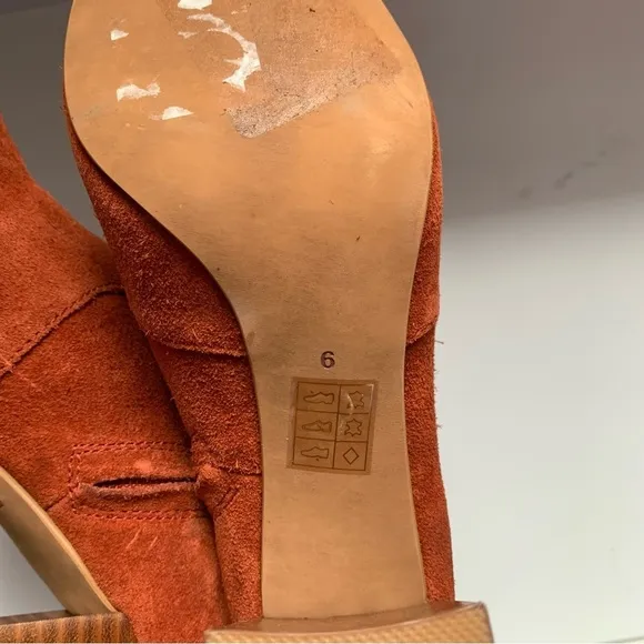 JEFFREY CAMPBELL PRIANA Bootie In Rust Suede Sz 6M