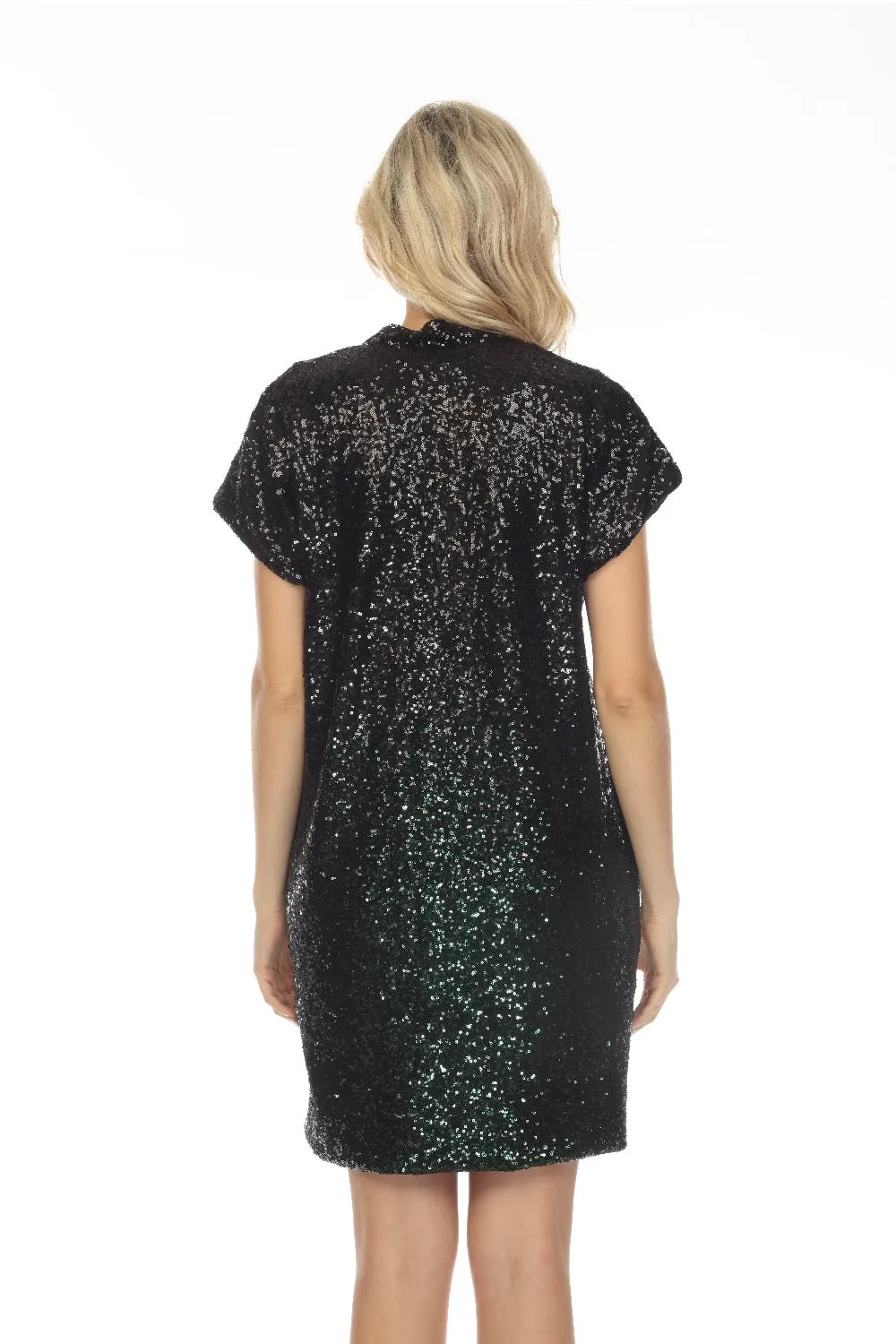 Johnny Was Sequin Ratanna Short Sleeve Mini Dress Boho Chic R34022