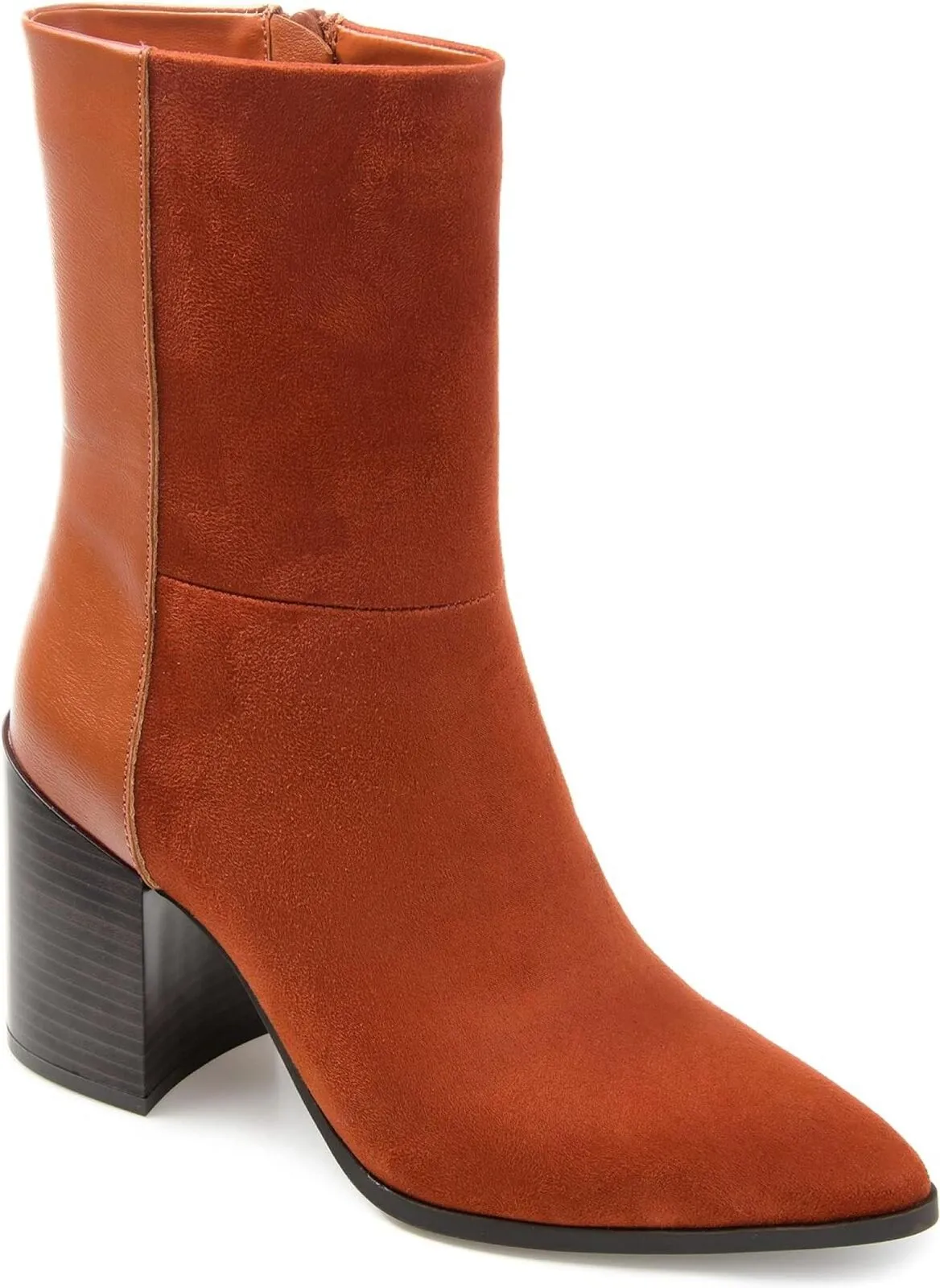 Journee Collection Sharlie Tru Comfort Foam Inside Zip Booties Rust Brown 10M