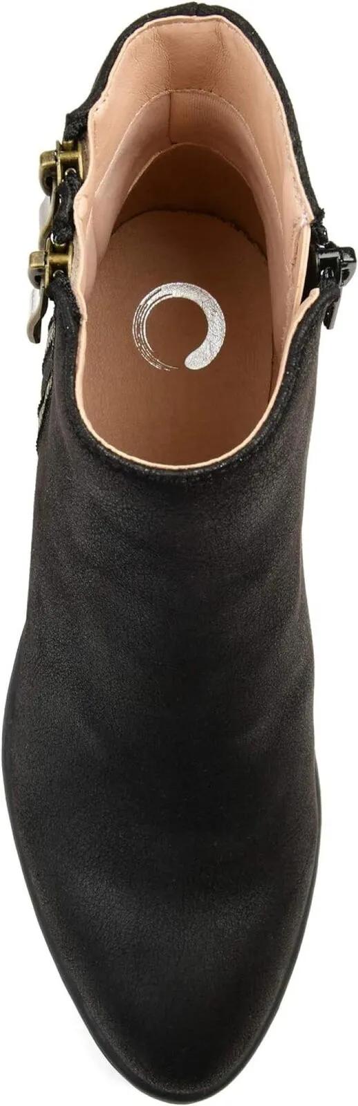Journee Collection Womens Double Zipper Jayda Bootie JAYDA-BOOTIE Black 7.5M