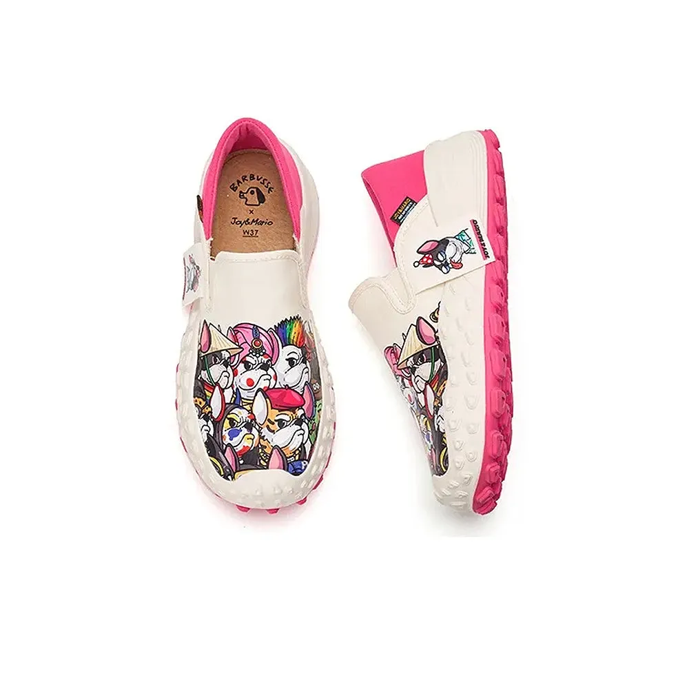 Joy & Mario Unisex Twill Printed Platform Loafers