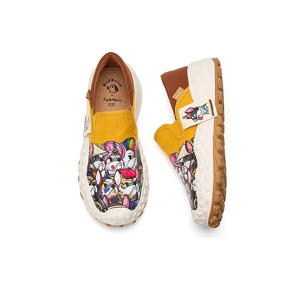 Joy & Mario Unisex Twill Printed Platform Loafers