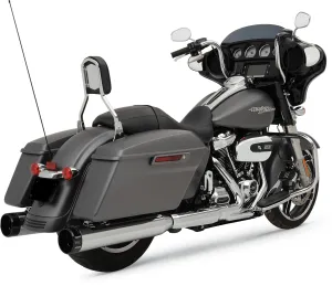 Khrome Werks 202725 4.50in. HP-Plus Slip-Ons - Chrome w/ Black Billet End Caps