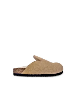 Kibo Beige Pony Hair Mules