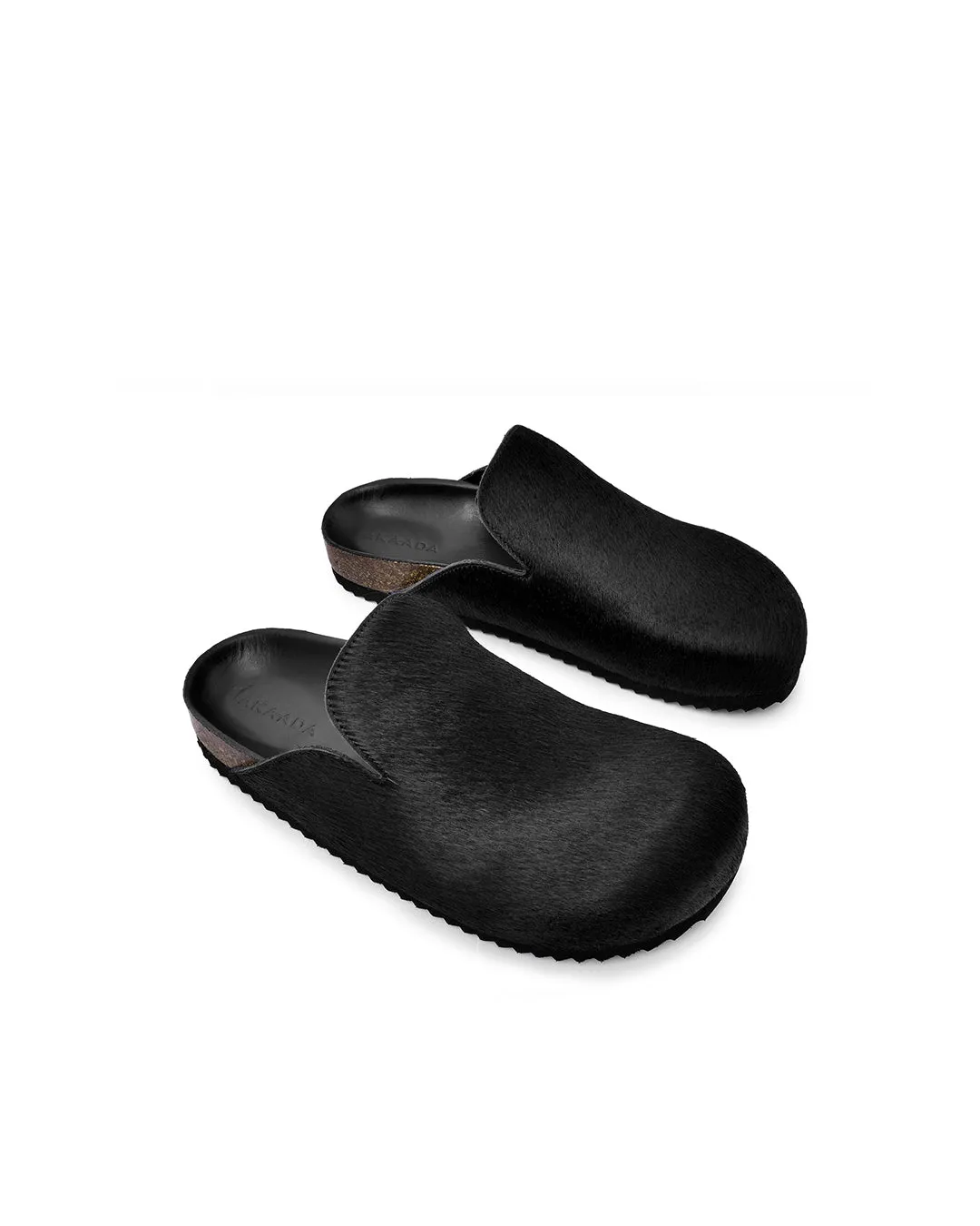 Kibo Black Pony Hair Mules