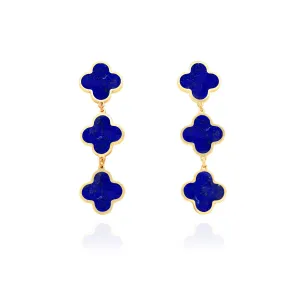 Lapis Clover Dangle Earrings