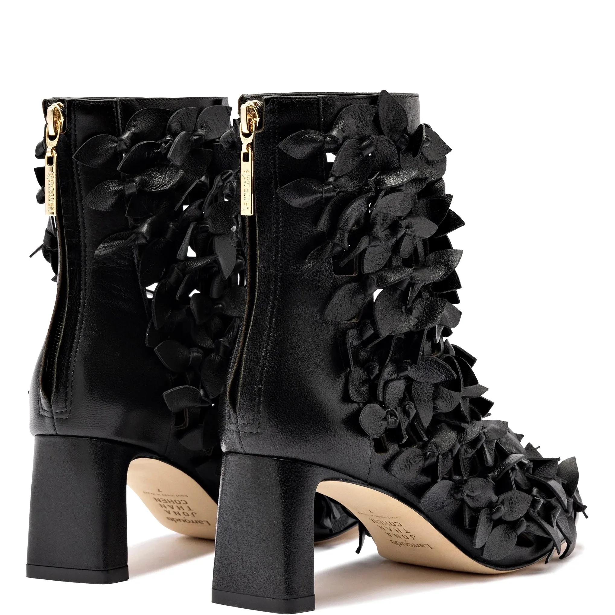 Larroude x Jonathan Cohen Alexis Bootie In Black Leather