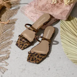 Last one limited special price 2,990 yen: Cord strap flat sandals (m10bn03) leopard