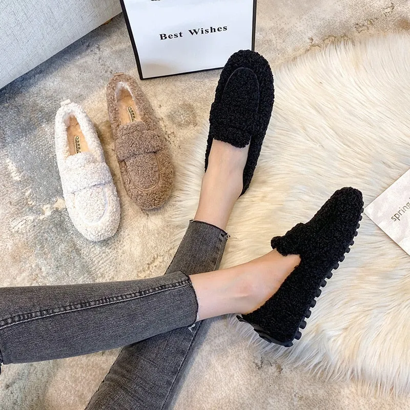 LAVINIA - STYLISH FUZZY LOAFERS