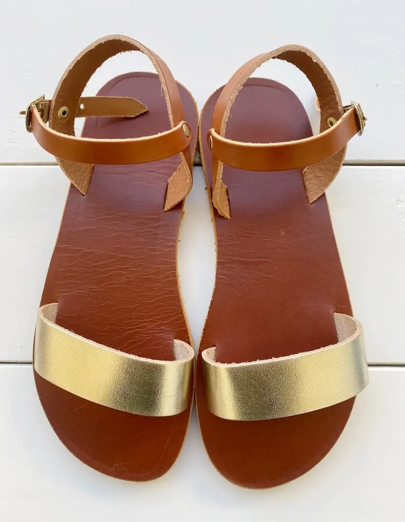 Leather vibram flex sole sandals
