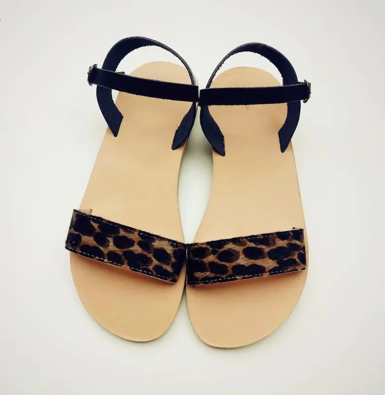 Leather vibram flex sole sandals