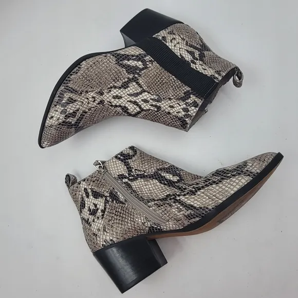 Linea Paolo Snake Print Leather Sevilla Li Bootie Size 6.5