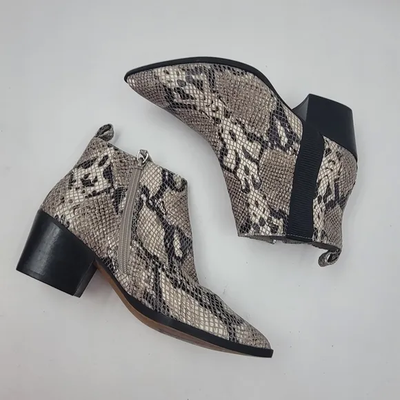 Linea Paolo Snake Print Leather Sevilla Li Bootie Size 6.5