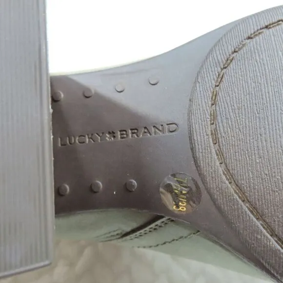 Lucky Brand Olive Branndi Heeled Leather Bootie 7.5M/38