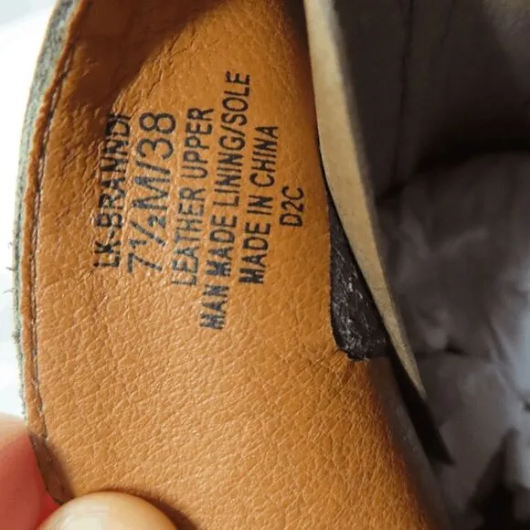 Lucky Brand Olive Branndi Heeled Leather Bootie 7.5M/38