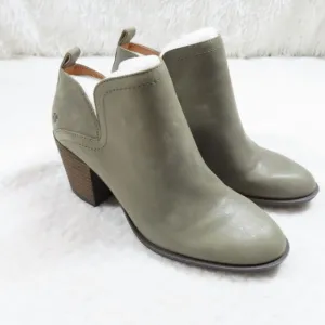 Lucky Brand Olive Branndi Heeled Leather Bootie 7.5M/38