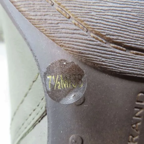 Lucky Brand Olive Branndi Heeled Leather Bootie 7.5M/38