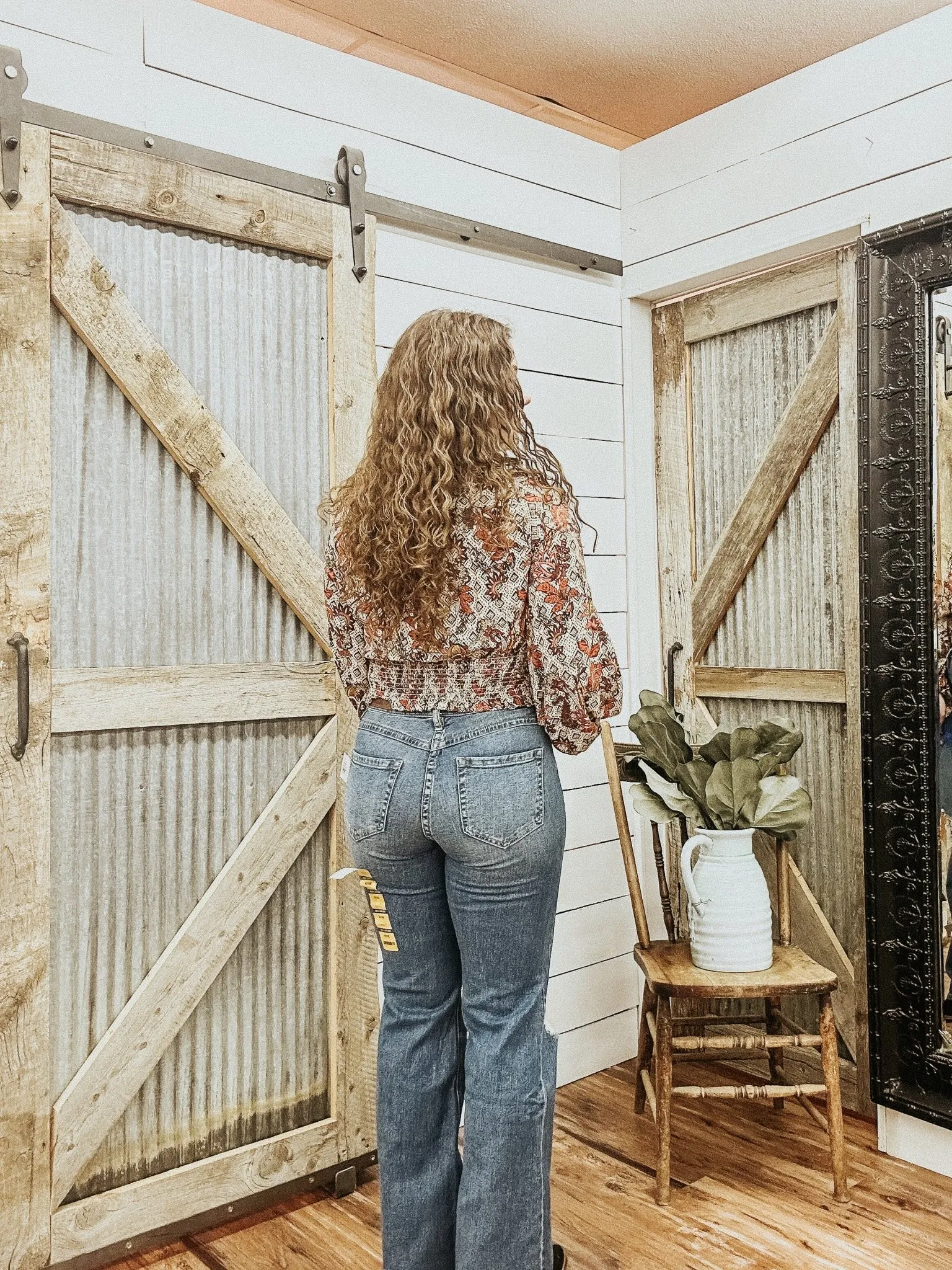 Medium Vintage Distressed Relaxed Flare