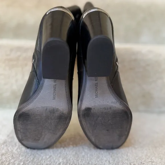 Michael Kors 'Ashton' Mid Bootie Black Leather Size 8M MSRP $250