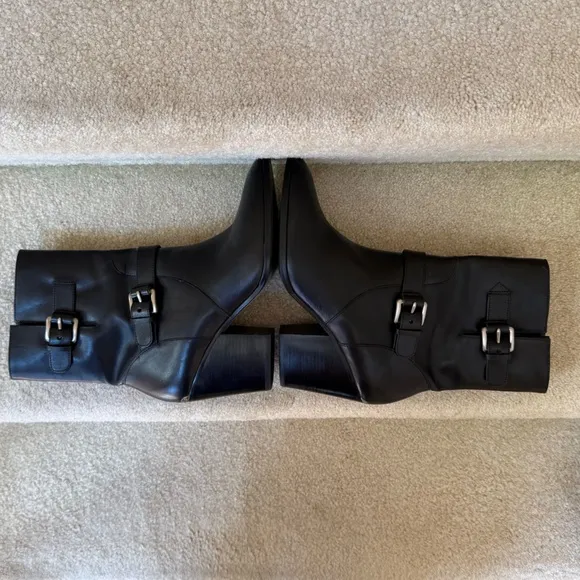 Michael Kors 'Ashton' Mid Bootie Black Leather Size 8M MSRP $250