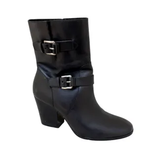 Michael Kors 'Ashton' Mid Bootie Black Leather Size 8M MSRP $250