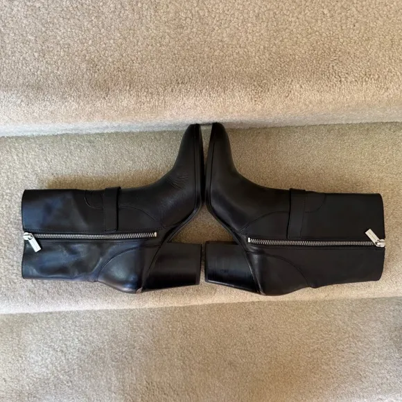 Michael Kors 'Ashton' Mid Bootie Black Leather Size 8M MSRP $250
