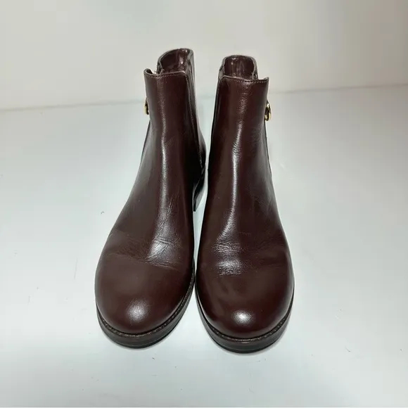 Michael Kors Lainey Flat Bootie Barolo Size 4M Dark Brown Gold (275 Box 31)