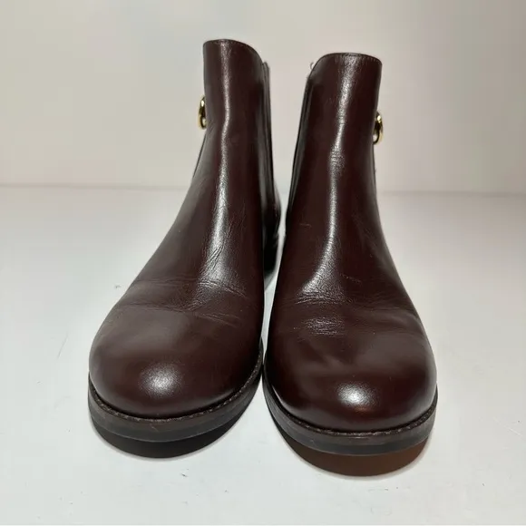 Michael Kors Lainey Flat Bootie Barolo Size 4M Dark Brown Gold (275 Box 31)