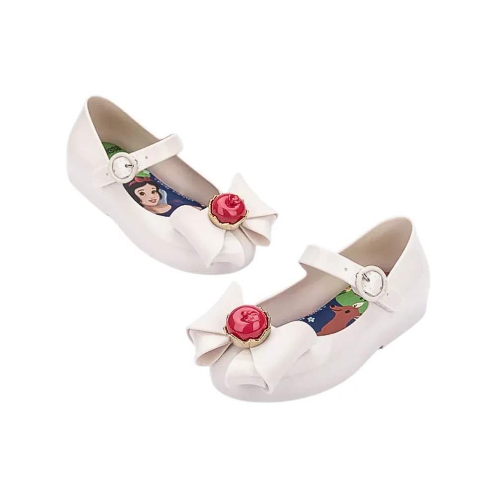 Mini Melissa Sweet Love Snow White Sandal, White/Red
