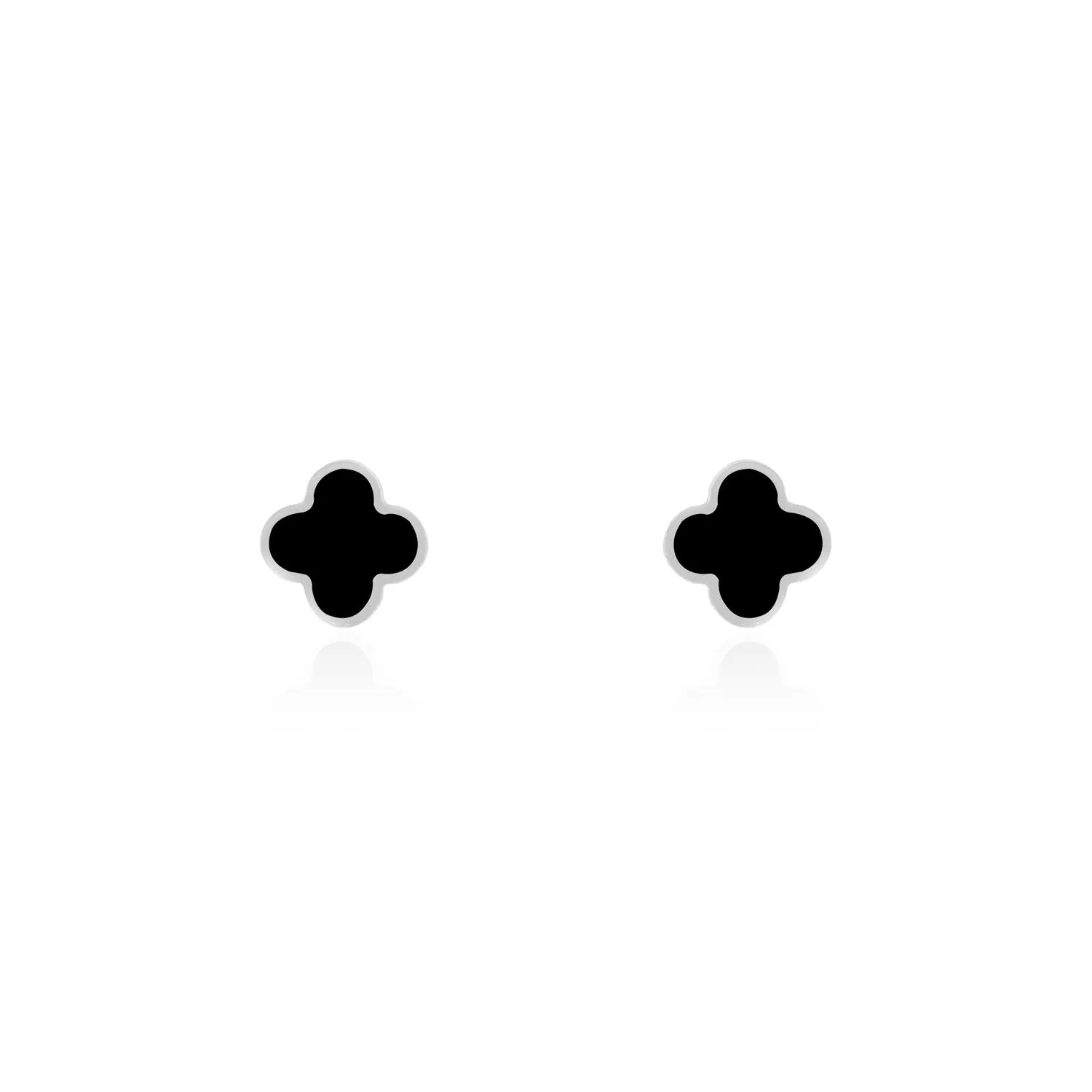 Mini Onyx Clover Stud Earrings