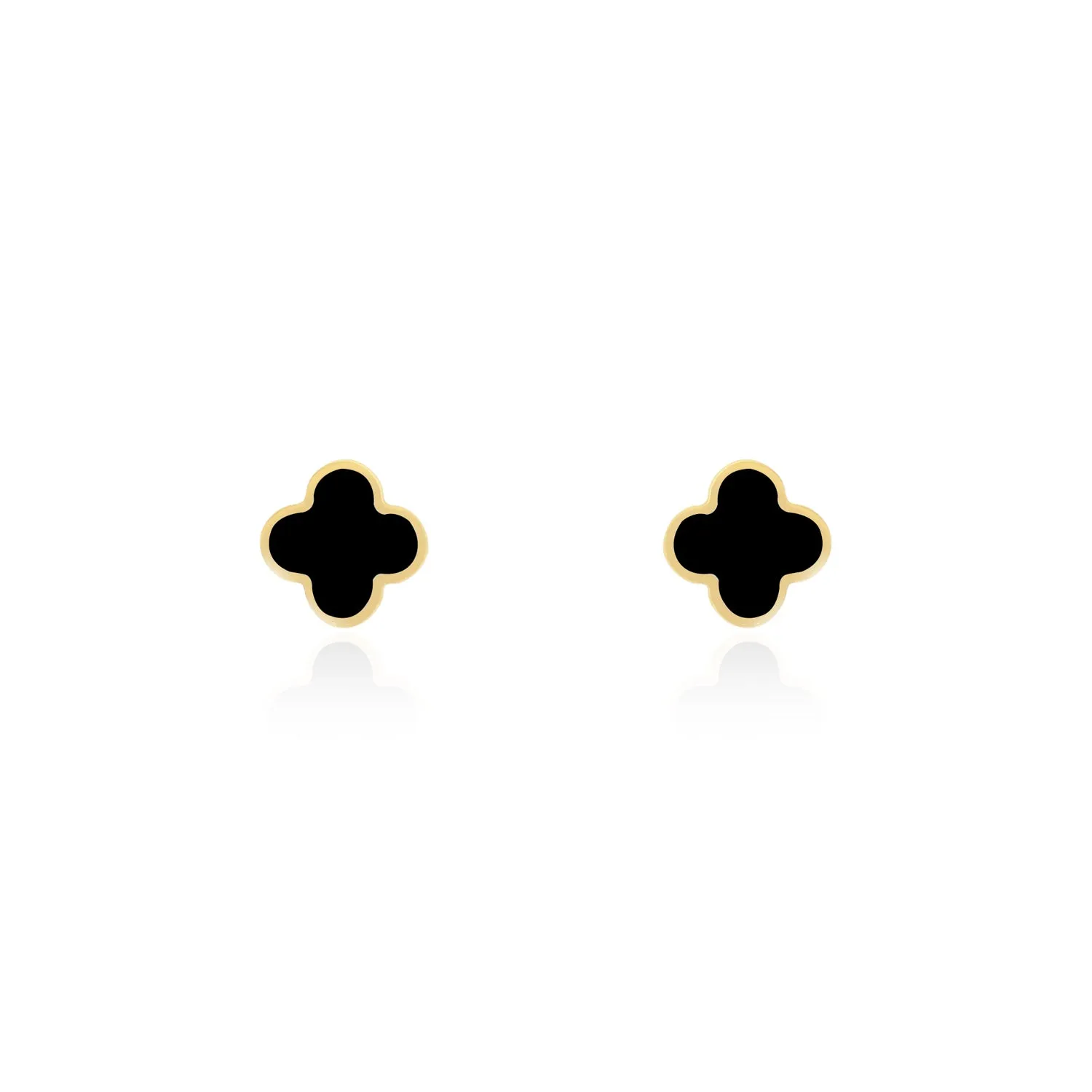 Mini Onyx Clover Stud Earrings