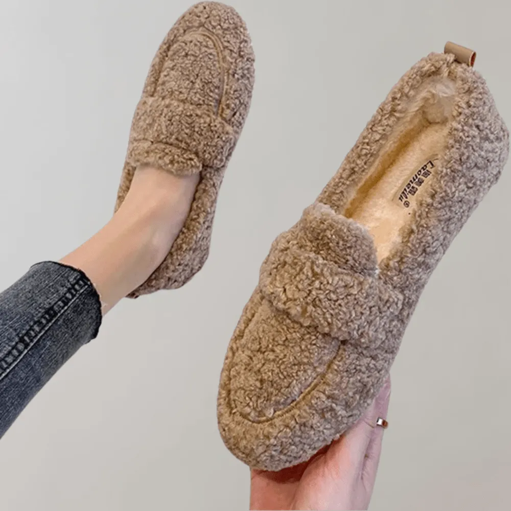 Minnie - Soft Plush Loafers - Casual - Plush - Ideal for Winter
