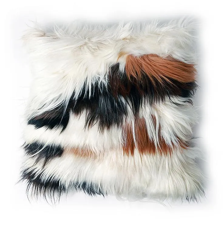 Mixed Natural Goat Skin Pillow