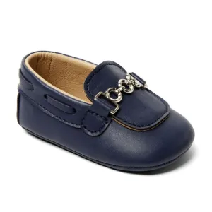 Navy Baby Boys Slip On Pram Shoe