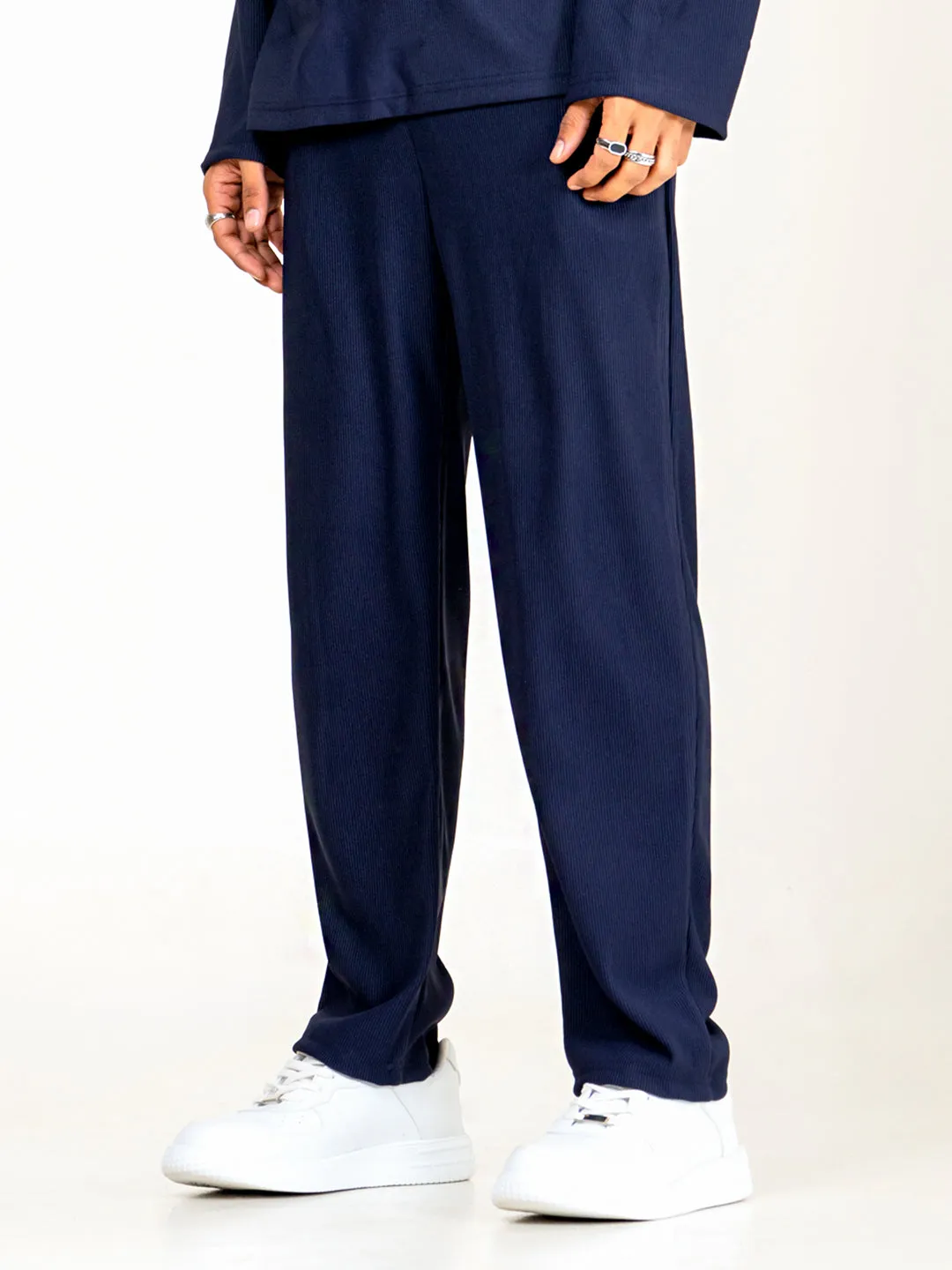 Navy Blue Shirt & Pants Co-ord Set